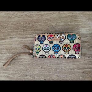 Consuela Colorful Skull Print Wristlet